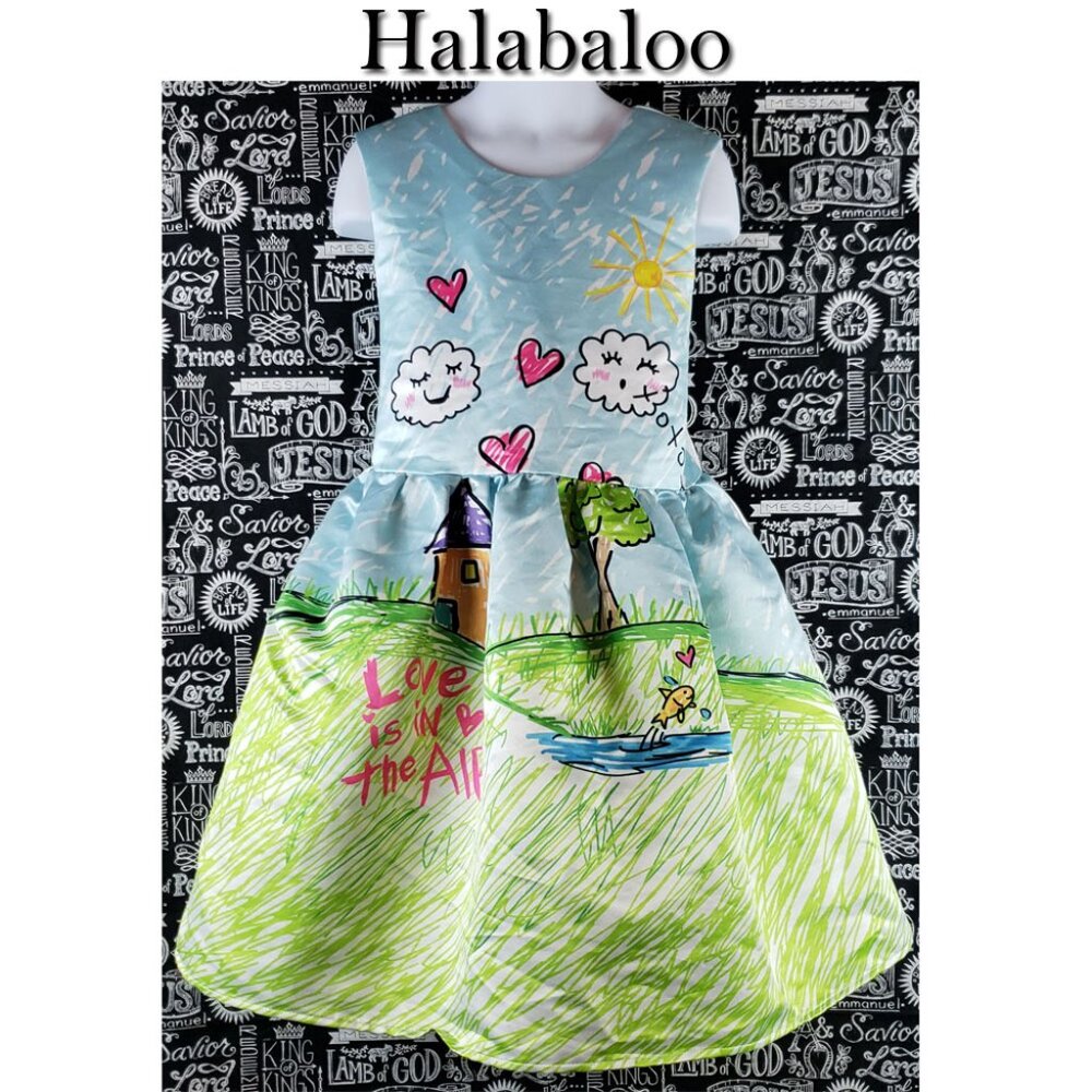Halabaloo My Daughter Drew Children's Graphic Dress Size 8